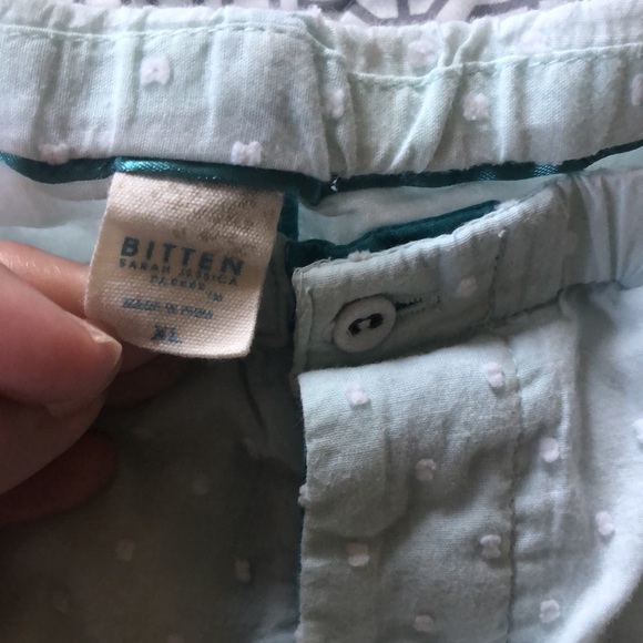 Sarah Jessica Parker PJ Shorts XL Cotton Mint Green with White Swiss Dots - Picture 2 of 3